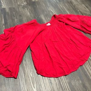 Red Off-Shoulder Boutique Blouse - Size S